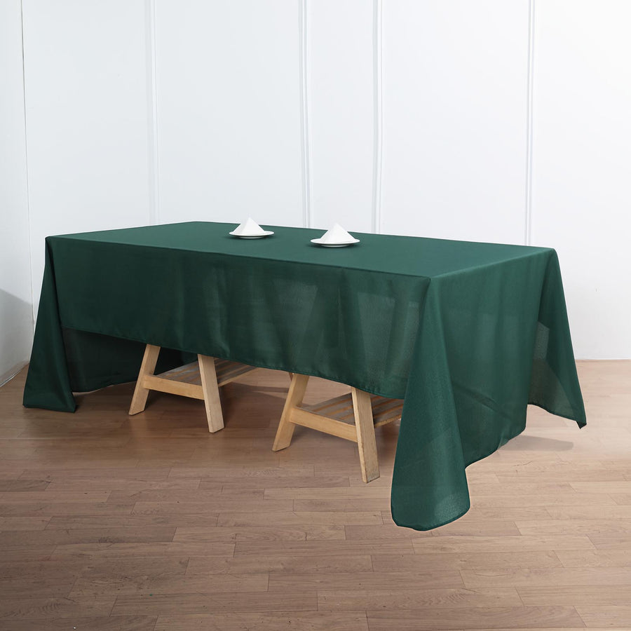 60x126Inch Hunter Emerald Green Seamless Polyester Rectangular Tablecloth