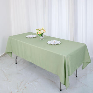 Add Elegance to Your Event with the Sage Green Rectangular Tablecloth