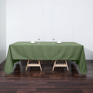 Elevate Your Event Decor with the Olive Green Polyester Tablecloth