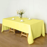 60x126Inch Yellow Seamless Polyester Rectangular Tablecloth