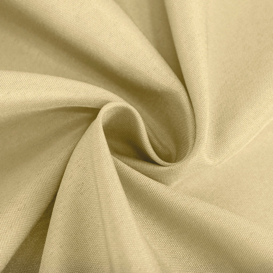 70inch Round Champagne Polyester Linen Tablecloth#whtbkgd
