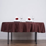 70inch Round Chocolate Polyester Linen Tablecloth