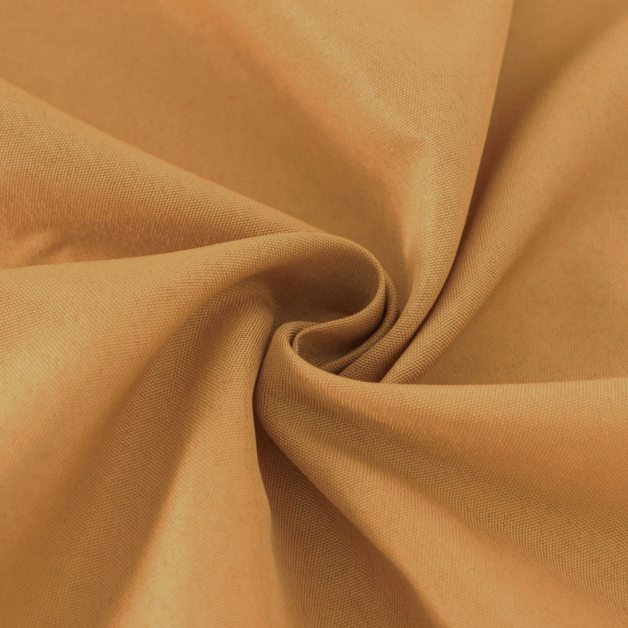 70inch Round Gold Polyester Linen Tablecloth#whtbkgd
