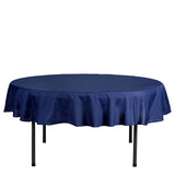 70inch Round Navy Blue Polyester Linen Tablecloth