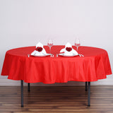 70inch Round Red Polyester Linen Tablecloth