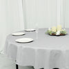 70inch Round Silver Polyester Linen Tablecloth