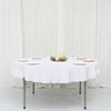 70inch Round White Polyester Linen Tablecloth