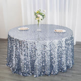 120inch Big Payette Dusty Blue Sequin Round Tablecloth Premium Collection