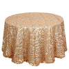 120inch Matte Champagne Big Payette Sequin Round Tablecloth - Premium Collection