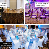 120" Big Payette Gold Sequin Round Tablecloth Premium Collection