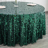 120 inches Big Payette Navy Blue Sequin Round Tablecloth Premium Collection