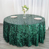 120 inches Big Payette Navy Blue Sequin Round Tablecloth Premium Collection