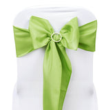 5 PCS | 6inch x 108inch Apple Green Polyester Chair Sash#whtbkgd