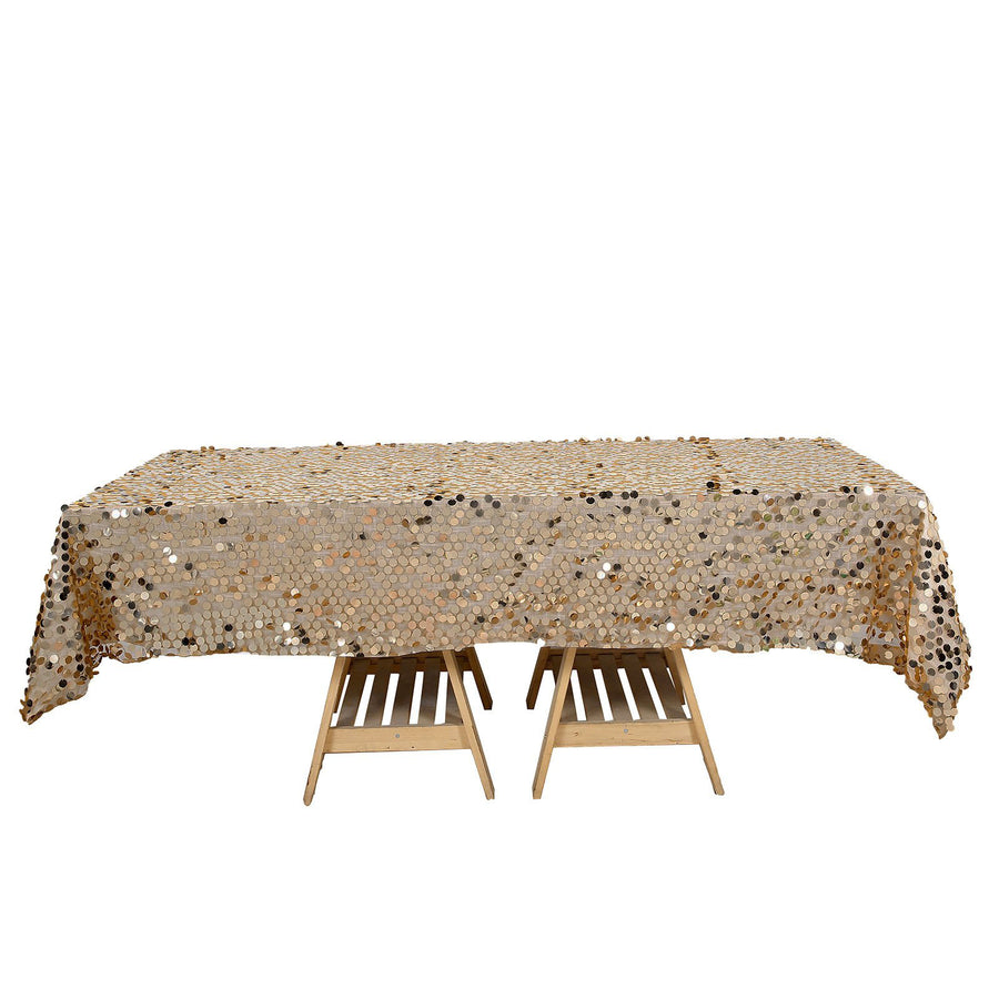 60x102inch Big Payette Gold Sequin Rectangle Tablecloth