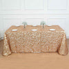 90"x132" Matte Champagne Big Payette Sequin Rectangular Tablecloth - Premium Collection