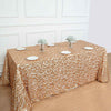 90"x132" Matte Champagne Big Payette Sequin Rectangular Tablecloth - Premium Collection