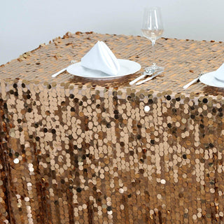 Make a Statement with the 90x132 Gold Seamless Tablecloth