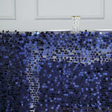 90x132 Navy Blue Big Payette Sequin Rectangle Tablecloth
