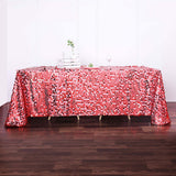 90"x132" Red Big Payette Premium Sequin Tablecloth, Rectagle Glitter Table Cloth