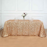 90x156inch Matte Champagne Big Payette Sequin Rectangular Tablecloth - Premium Collection