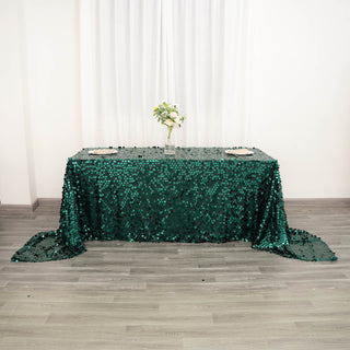 Add a Touch of Elegance with the Hunter Emerald Green Sequin Tablecloth