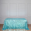 90x156 Turquoise Big Payette Sequin Rectangle Tablecloth Premium