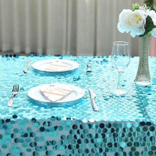 Turquoise Sequin Tablecloth for Stunning Event Decor