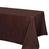 72x120Inch Chocolate Polyester Rectangle Tablecloth, Reusable Linen Tablecloth