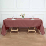 72x120inch Cinnamon Rose Polyester Rectangle Tablecloth, Reusable Linen Tablecloth