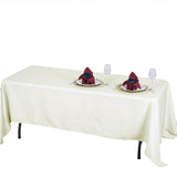72x120inch Ivory 200 GSM Seamless Premium Polyester Rectangular Tablecloth