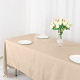 72x120inch Nude Polyester Rectangle Tablecloth, Reusable Linen Tablecloth