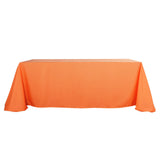 72x120Inch Orange Polyester Rectangle Tablecloth, Reusable Linen Tablecloth