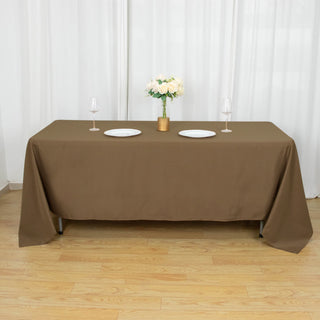 Taupe Seamless Polyester Rectangle Tablecloth