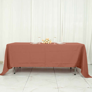 Terracotta (Rust) Seamless Polyester Rectangle Tablecloth