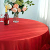 120" Red Large Rosette Round Lamour Satin Tablecloth