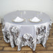 120" Silver Large Rosette Round Lamour Satin Tablecloth