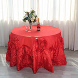 Red Seamless Large Rosette Tablecloth for Luxurious Events