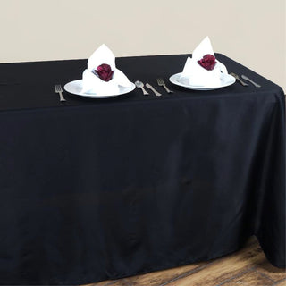 Enhance Your Event Decor with a Black Polyester Tablecloth