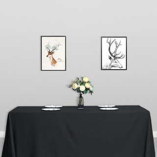 Black Seamless Polyester Rectangular Tablecloth - Add Elegance to Your Events