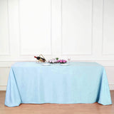 90"x132 inches Blue Polyester Rectangular Tablecloth
