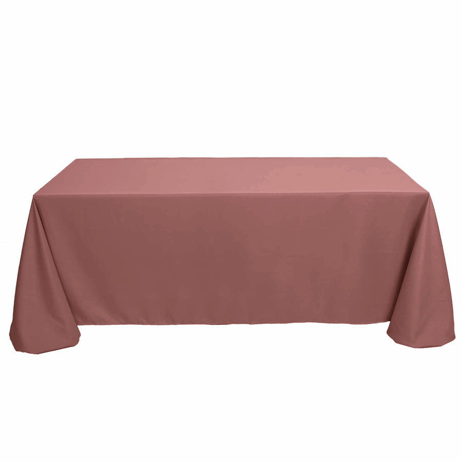 90x132inch Cinnamon Rose Polyester Rectangular Tablecloth