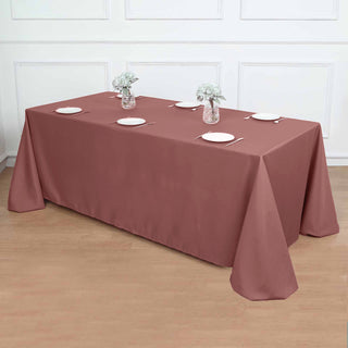 Create a Memorable Table Setting with the Cinnamon Rose Polyester Tablecloth