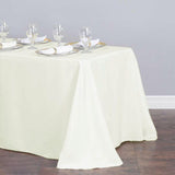 90x132inch Ivory 200 GSM Seamless Premium Polyester Rectangular Tablecloth