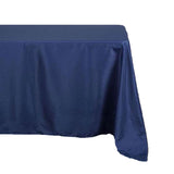 90"x132" Navy Blue Polyester Rectangular Tablecloth