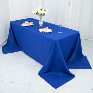 Add Luxury and Elegance to Your Events with the Seamless Royal Blue Polyester Tablecloth