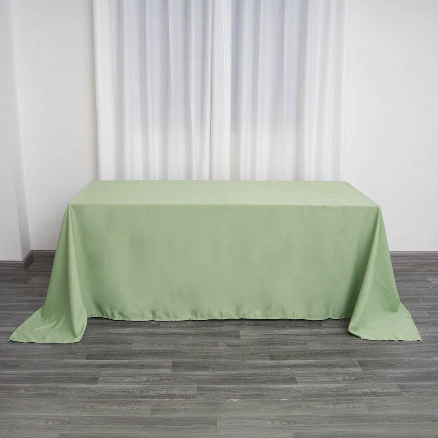 90inch x 132inch Sage Green Polyester Rectangular Tablecloth