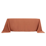 90inch x 132inch Terracotta Polyester Rectangular Tablecloth