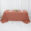 90x132inch Terracotta 200 GSM Seamless Premium Polyester Rectangular Tablecloth