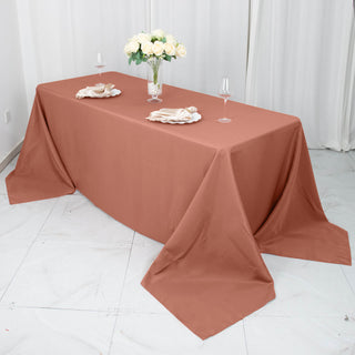 Uncompromising Quality and Elegance: The Terracotta (Rust) Premium Polyester Tablecloth