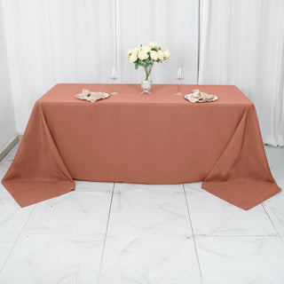 Elevate Your Event with the Terracotta (Rust) Premium Polyester Tablecloth